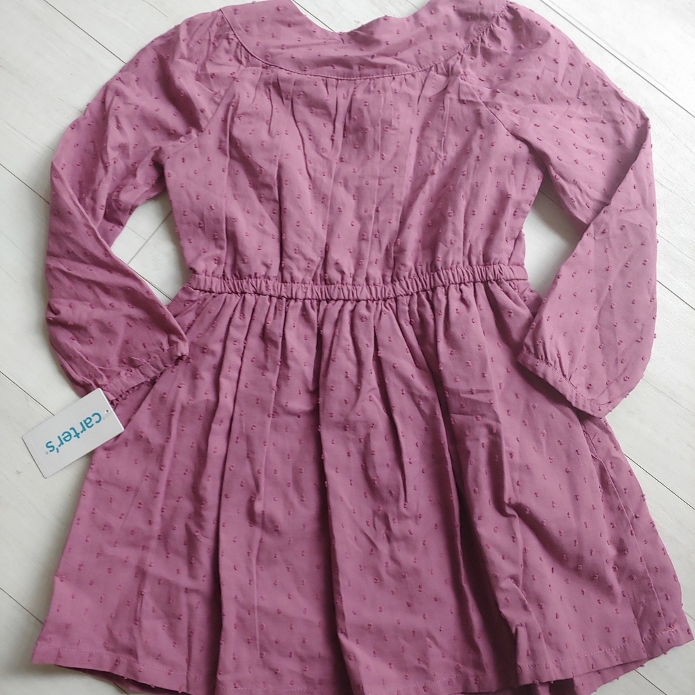Carter's NEW girls Lavender Swiss Dot Dress - Picture 5 of 7